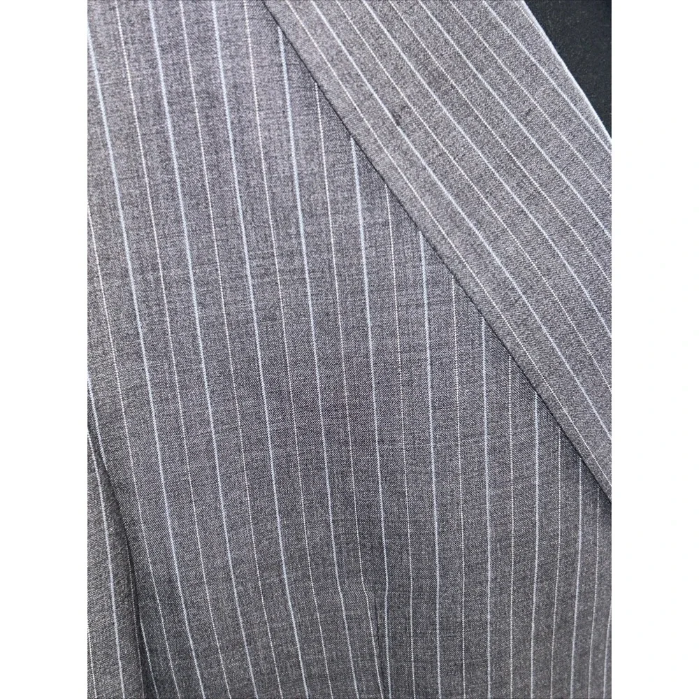 Hart Schaffer Marx "Gold" Light Blue Pinstriped‎ Gray Blazer For Belk  44R - Picture 2 of 16